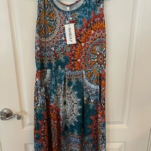 Women's Multicolor Sleeveless Dress